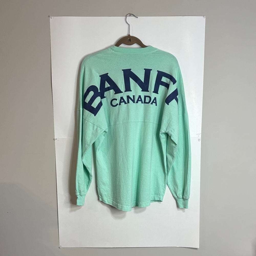 Banff Canada Spirit Jersey Mint Green Oversized Top XS